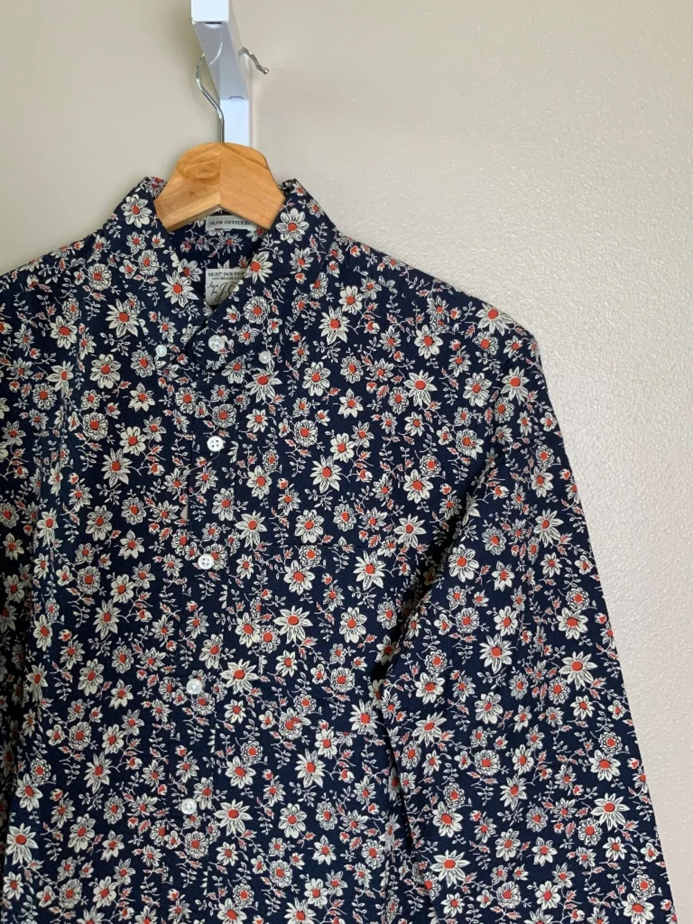 J. Crew Floral Slim Untucked Stretch Secret Wash Cotton Poplin Button Down Shirt